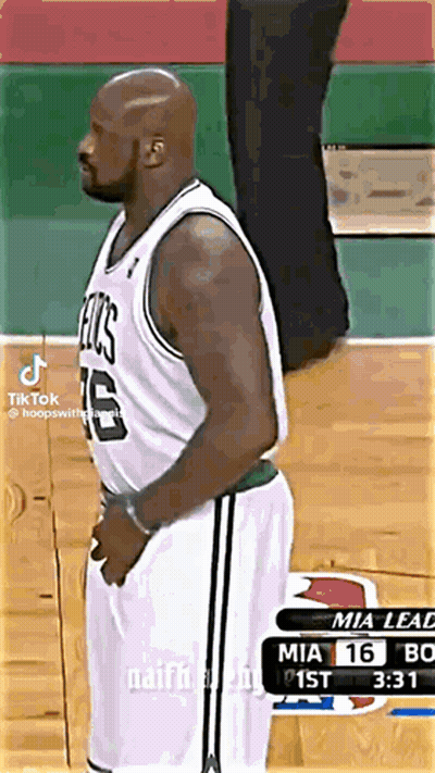 Man In Celtics Jersey On Basketball Court GIF