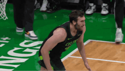 Man In Celtics Jersey On Court GIF