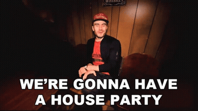 Man In Chair Saying We're Gonna Have A House Party GIF