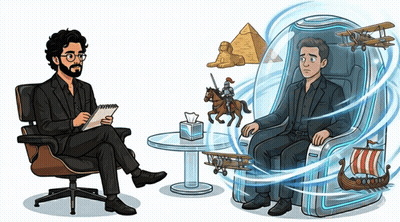 Man In Chair Talking To Another Man GIF
