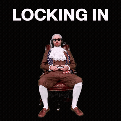 Man In Chair With Red Arrow Locking In GIF