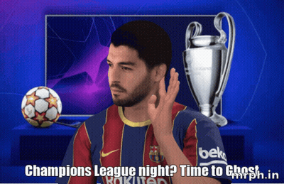 Man In Champions League Jersey Says Time To Ghost GIF