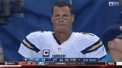 Man In Chargers Jersey Watching Football GIF