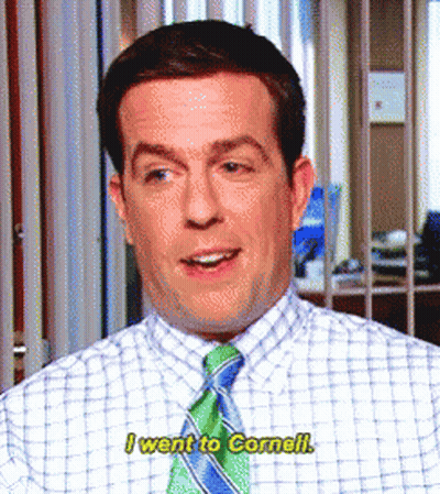 Man In Checkered Shirt Saying I Went To Cornell GIF