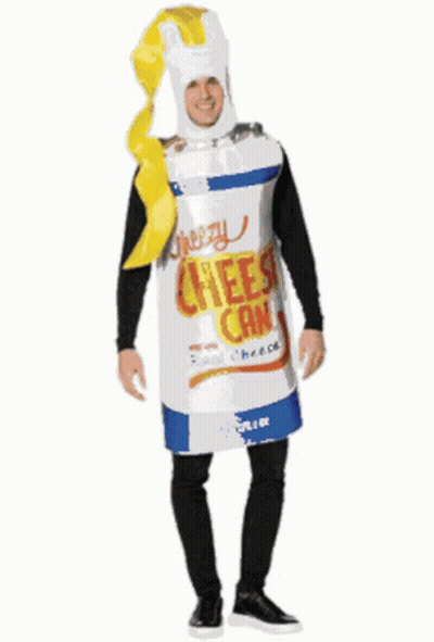 Man In Cheesy Can Costume GIF