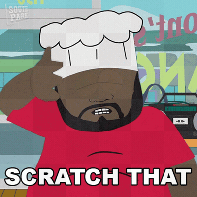 Man In Chef Hat Says Scratch That GIF