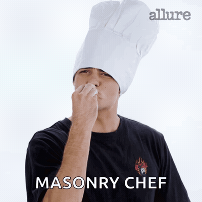 Man In Chef's Hat And Masonry Chef T-Shirt GIF