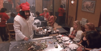 Man In Chef's Hat Cooking In Restaurant GIF