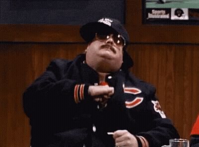 Man In Chicago Bears Jacket Throwing Baseball GIF