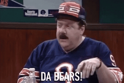 Man In Chicago Bears Jersey And Hat At Bar GIF