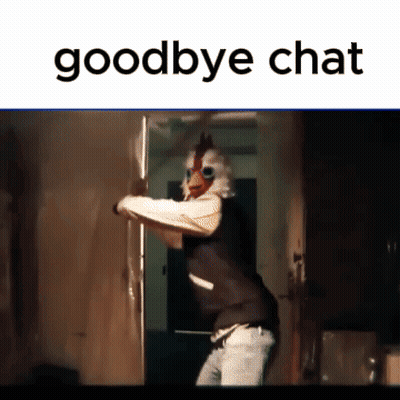 Man In Chicken Mask Goodbye Chat GIF