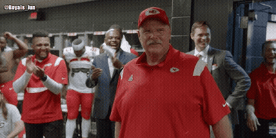 Man In Chiefs Hat In Locker Room GIF