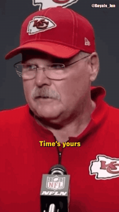 Man In Chiefs Hat Talking Into NFL Microphone GIF