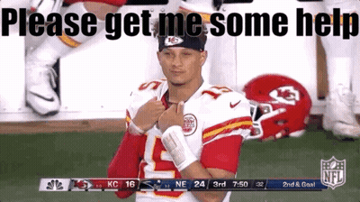 Man In Chiefs Jersey Hands On Chest GIF