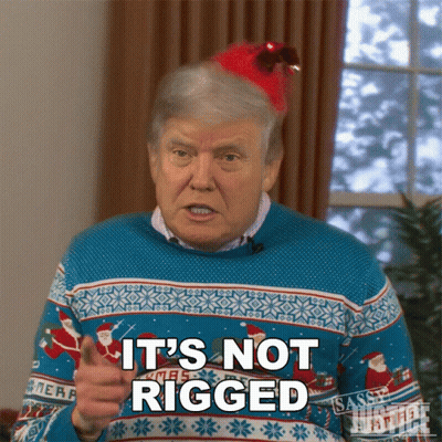 Man in Christmas Sweater Says It's Not Rigged