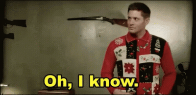 Man In Christmas Sweater Says Oh I Know GIF