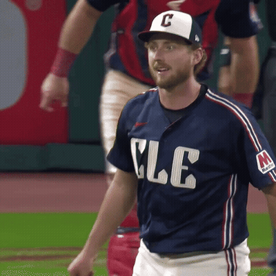 Man In CLE Jersey Standing On Field GIF