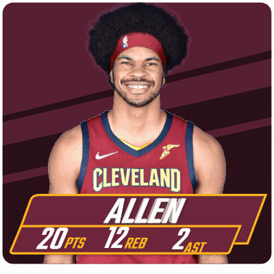 Man In Cleveland Allen Jersey And Headband GIF