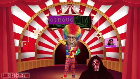 Man In Clown Costume At Circus Film Sign GIF