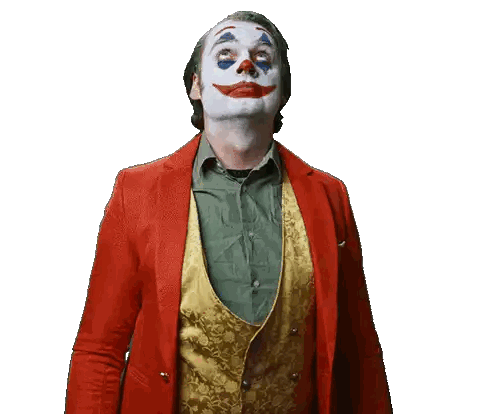 Man In Clown Costume Pointing Up Sticker
