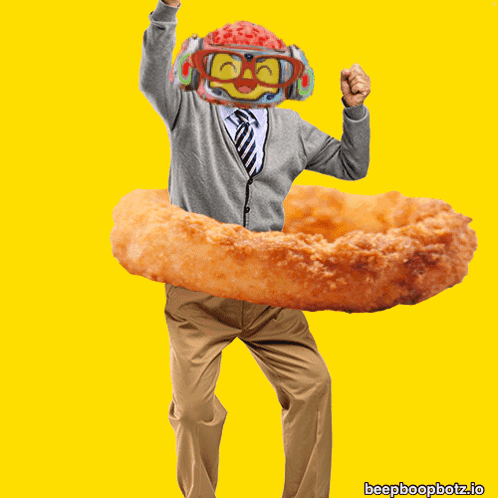 Man In Clown Mask Holding Fried Doughnut GIF