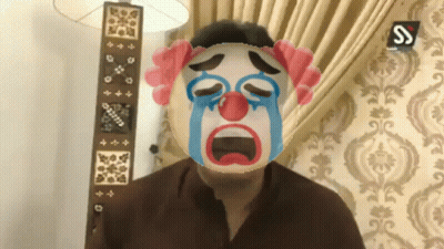 Man In Clown Mask With Tears GIF