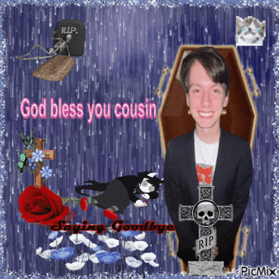 Man In Coffin God Bless You Cousin GIF