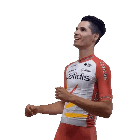 Man In Cofidis Jersey Holding Soccer Ball Sticker