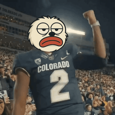 Man In Colorado Jersey With Cartoon Face GIF
