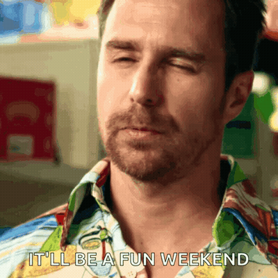 Man In Colorful Shirt Says It'll Be Fun Weekend GIF