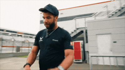 Man In Columbia T-Shirt And Baseball Cap GIF