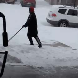 Man In Comical Slipping On Ice Moment GIF