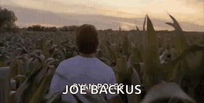 Man In Corn Field Saying Joe Backus GIF