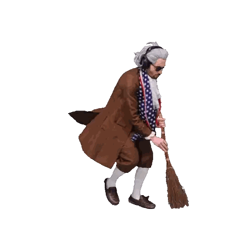 Man In Costume Holding Flag Sticker