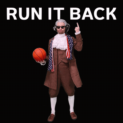 Man In Costume Pointing At Basketball Run It Back GIF
