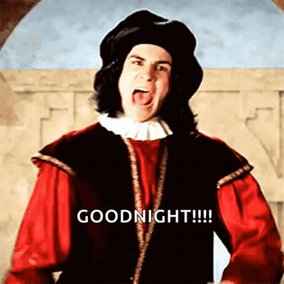 Man In Costume Saying Goodnight With Tongue Out GIF