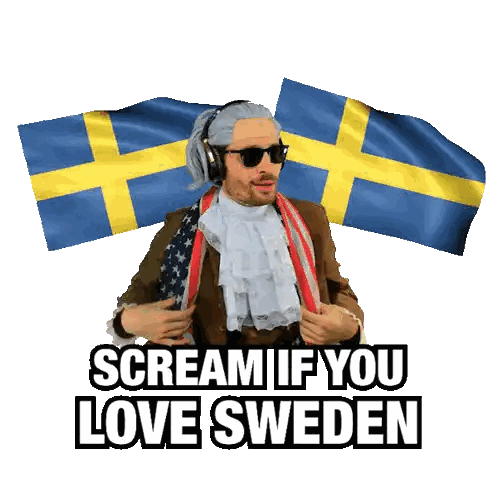 Man In Costume Scream If You Love Sweden Sticker