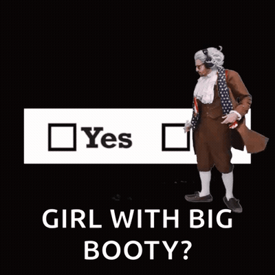 Man In Costume Standing In Front Of Yes Sign GIF