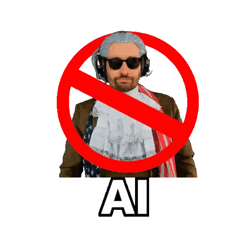 Man In Costume With AI Sticker