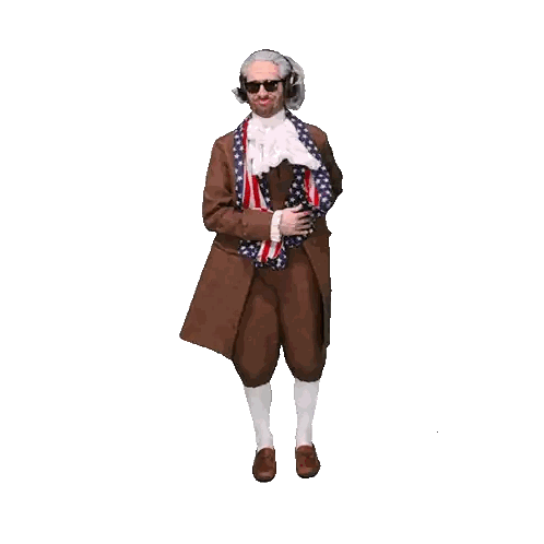 Man In Costume With American Flag Scarf Sticker