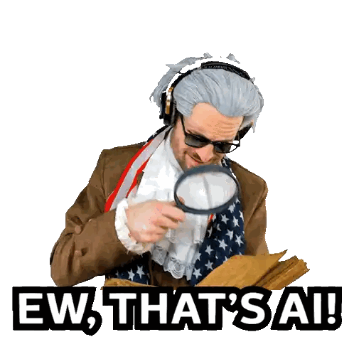 Man In Costume With Ew And AI Sticker