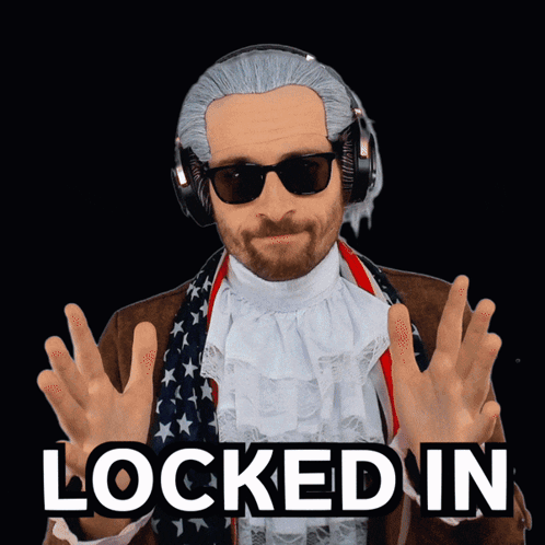 Man In Costume With Headphones Sunglasses Says Locked GIF