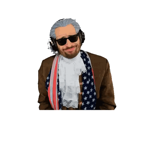 Man In Costume With Scarf And Fimmmmmm Sticker
