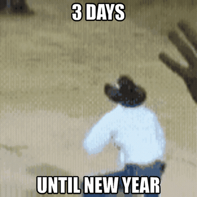 Man In Cowboy Hat 3 Days Until New Year GIF