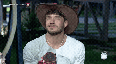 Man In Cowboy Hat And Ao Vivo T-Shirt GIF