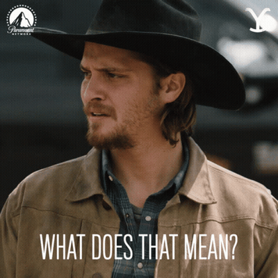 Man In Cowboy Hat And Plaid Shirt Asking What Does That Mean GIF