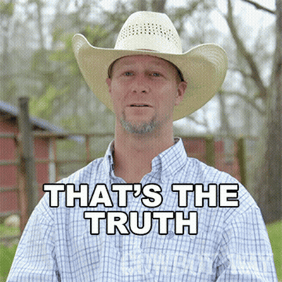 Man In Cowboy Hat And Plaid Shirt Says That's The Truth GIF