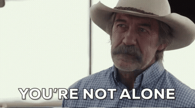 Man In Cowboy Hat And Plaid Shirt Says You're Not Alone GIF