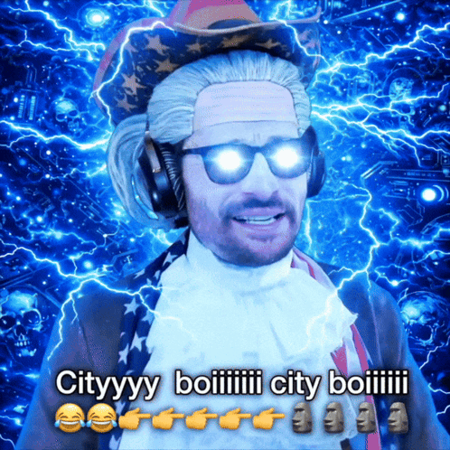 Man In Cowboy Hat And Sunglasses Says City GIF