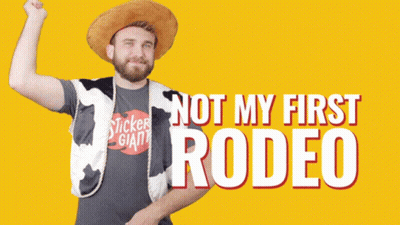 Man In Cowboy Hat And Vest Not My First Rodeo GIF